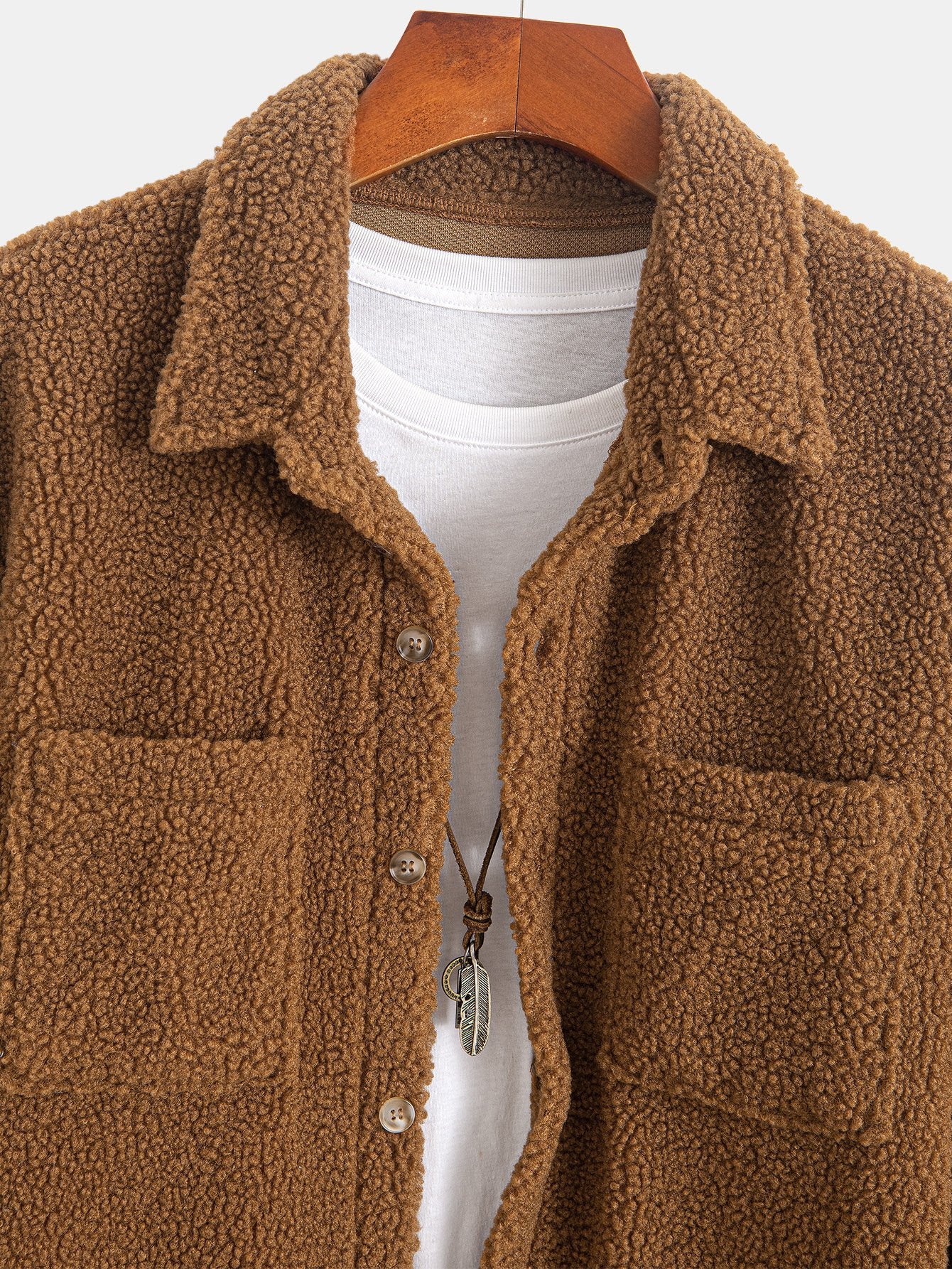 Camisa Teddy Fleece Button Up