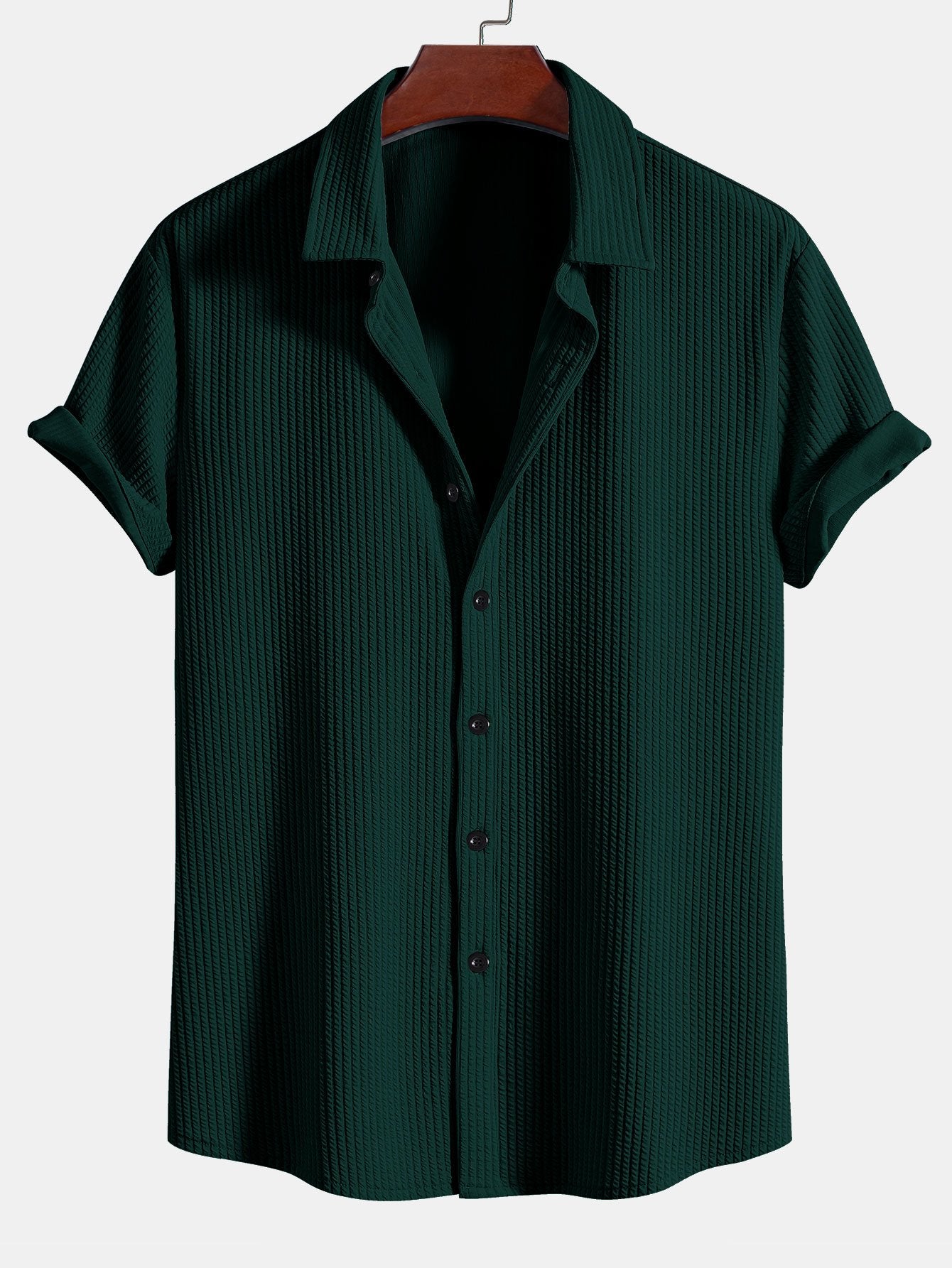 Camisa Muscle Fit Ribbed Button Up