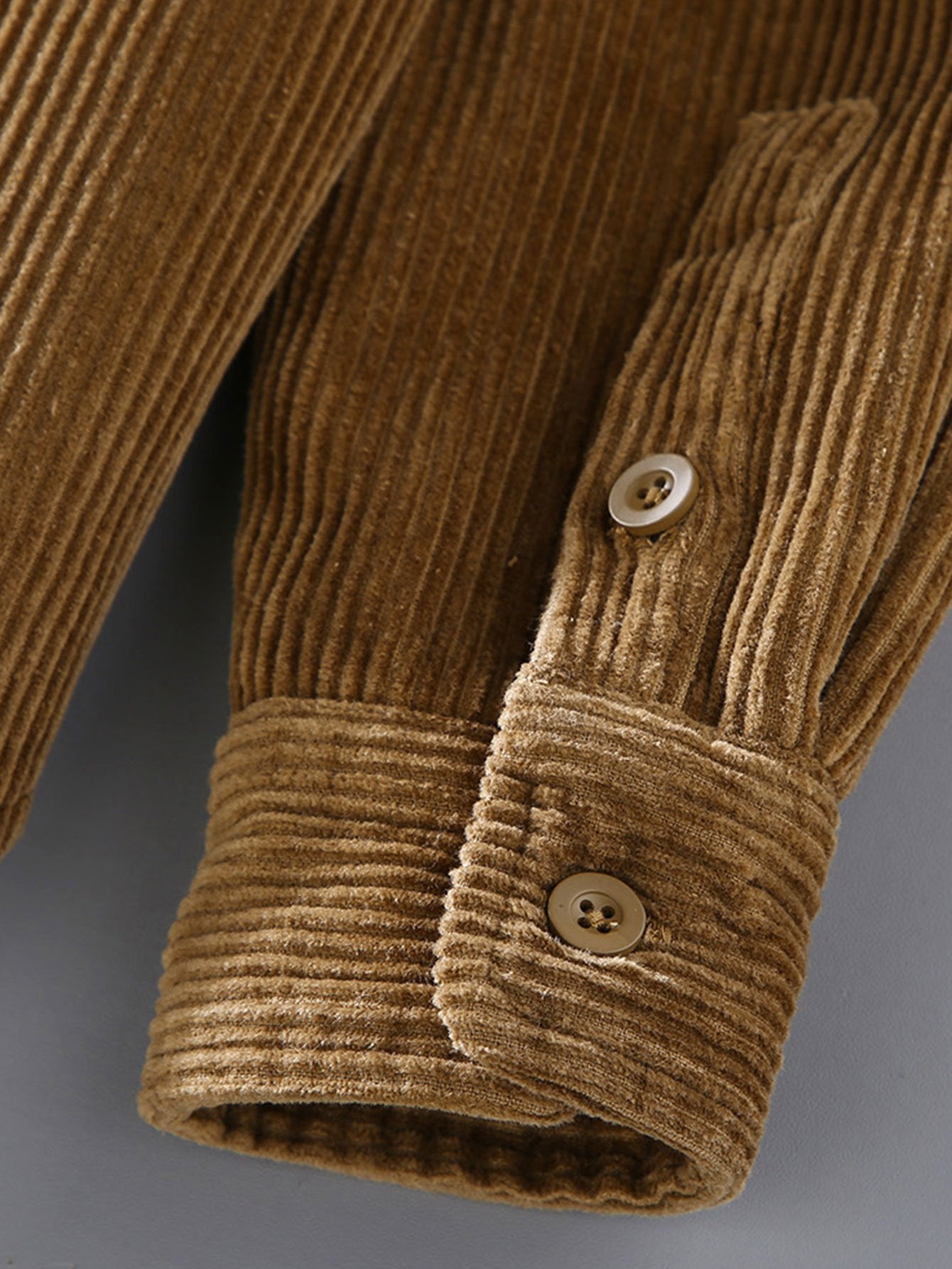 Camisa Fleece Lined de algodón Corduroy Button Up