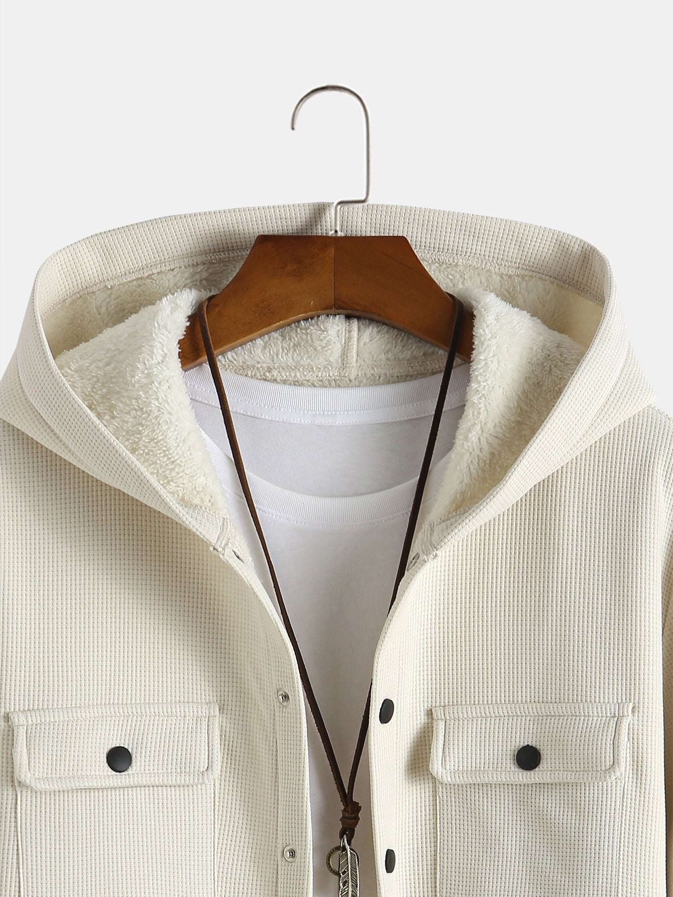Camisa Waffle Hooded Fleece Lined