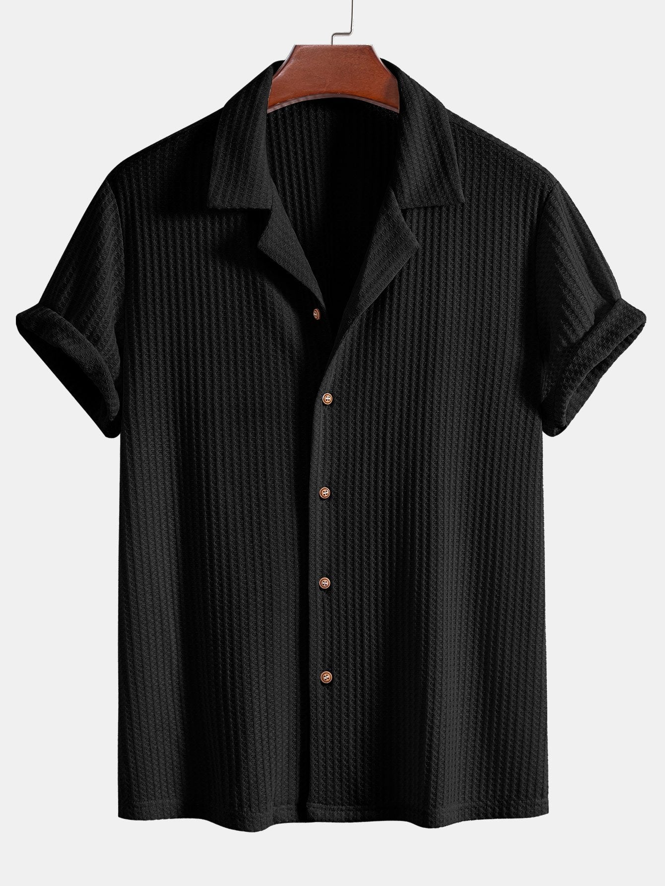 Camisa de manga corta tejidoted Waffle Cuban