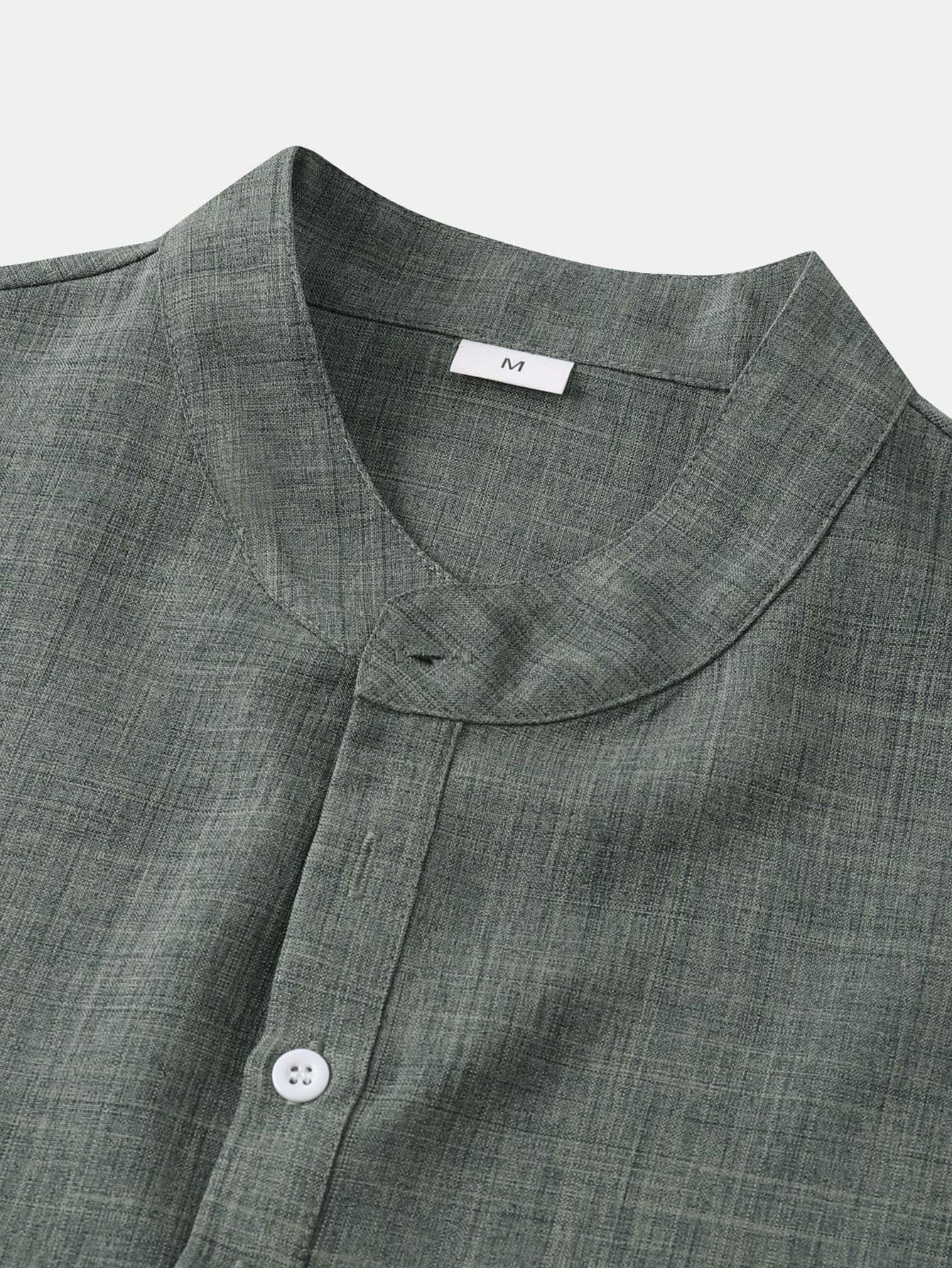 Camisa de manga corta de lino Look Henley