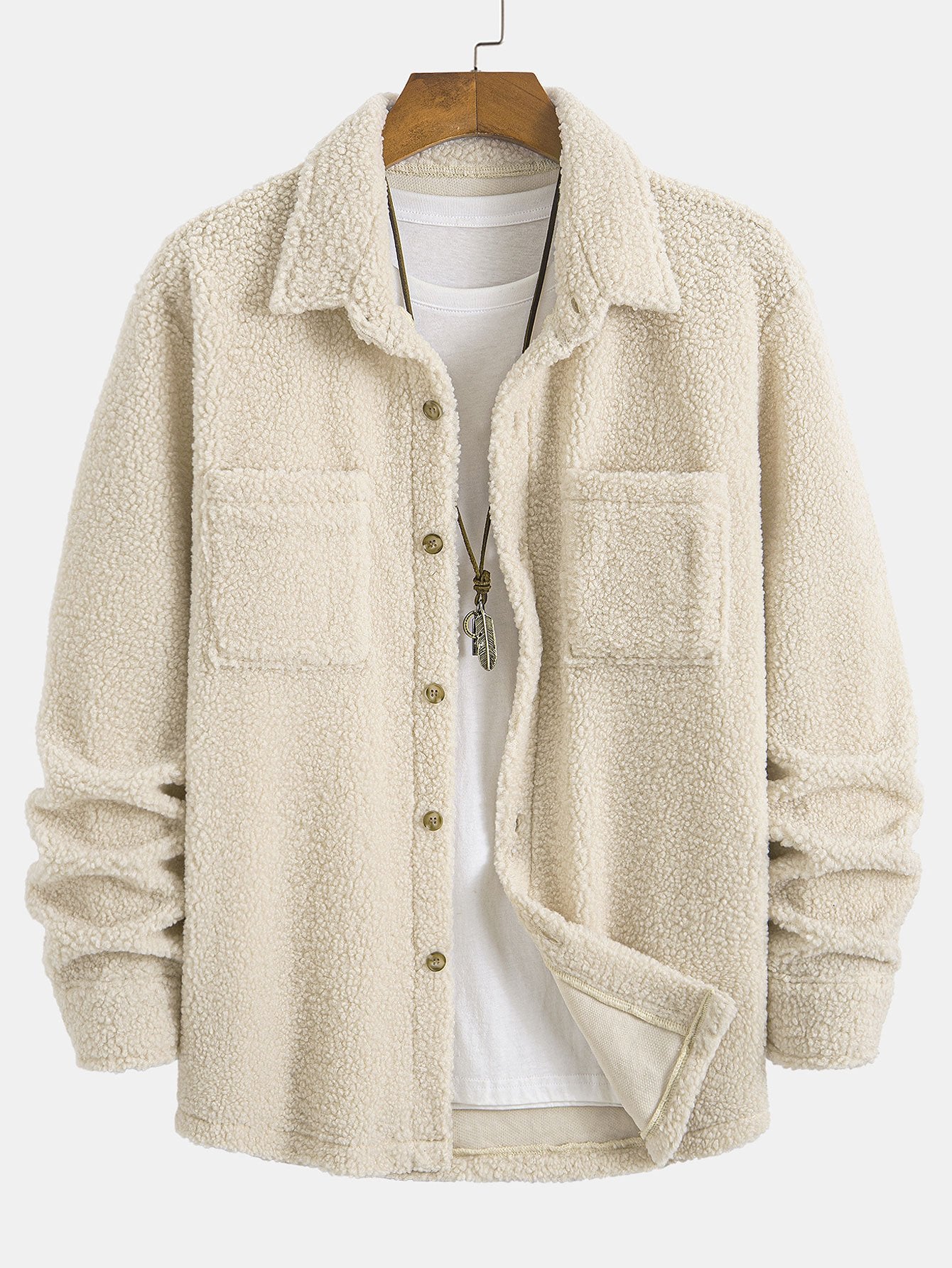 Camisa Teddy Fleece Button Up