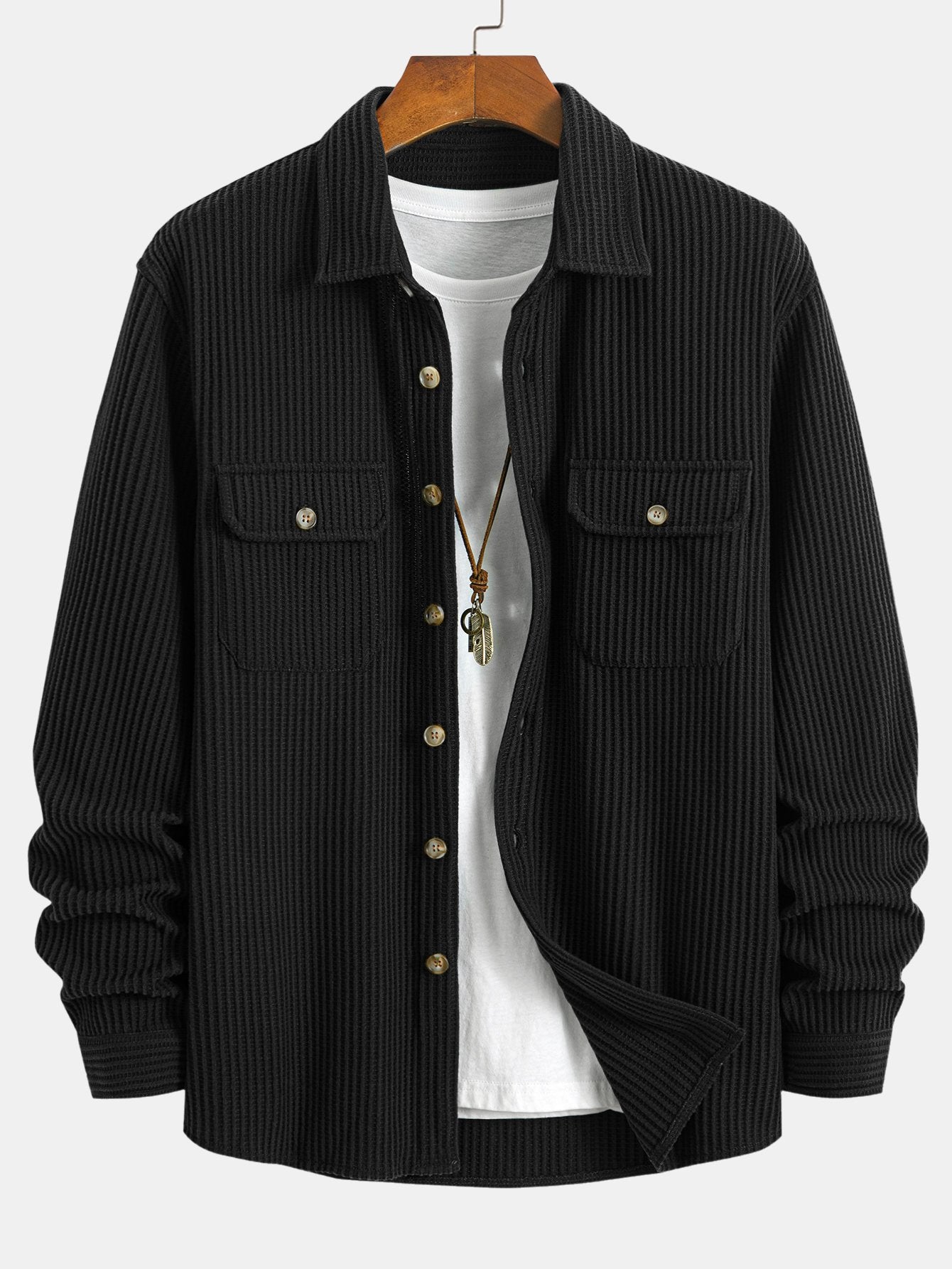 Camisa Double Pocket Waffle Button Up