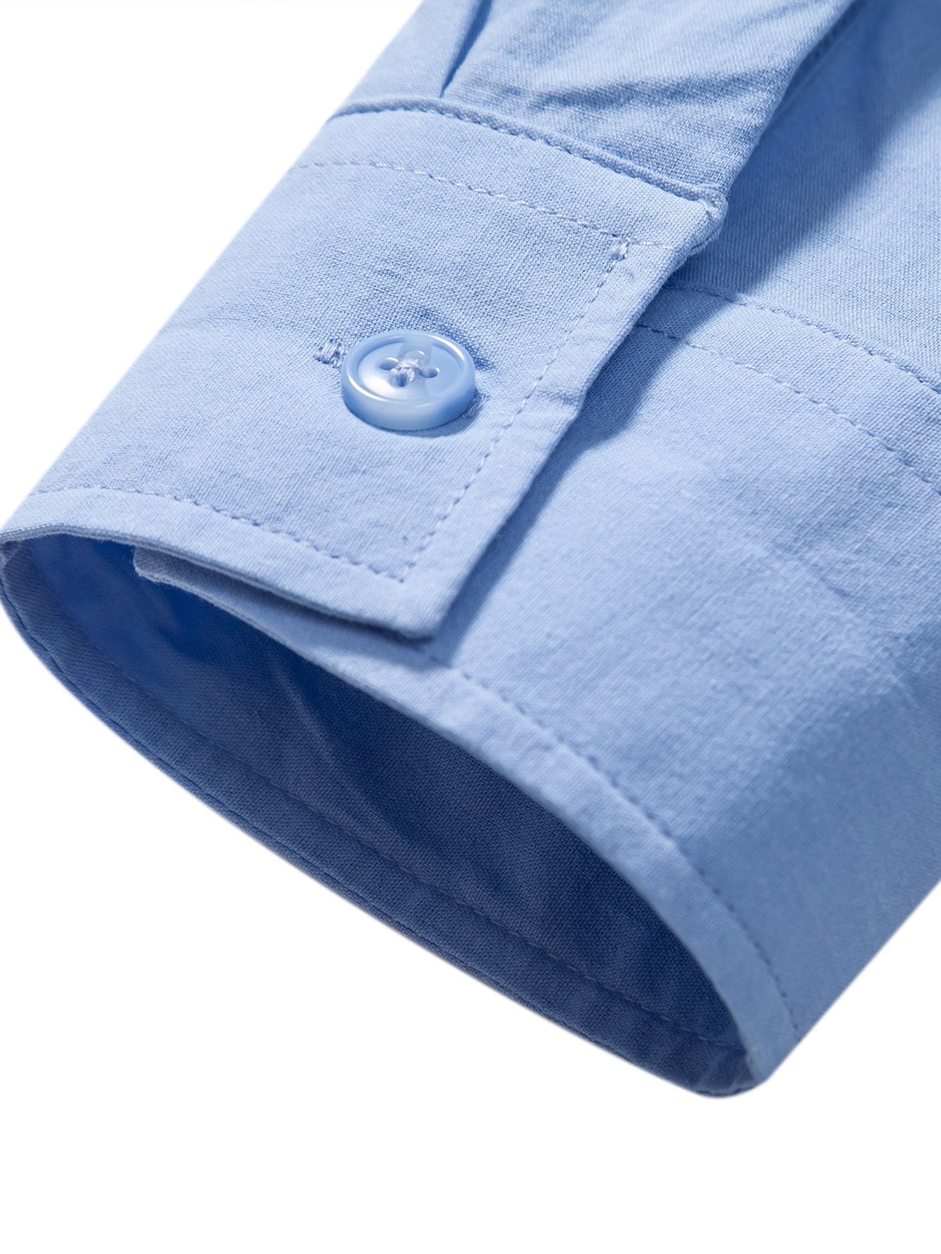Camisa de manga larga de lino Look Henley Collar