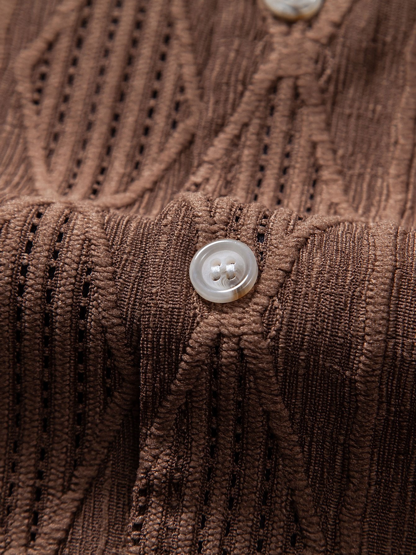 Camisa Geometric Jacquard Eyelet Cuban