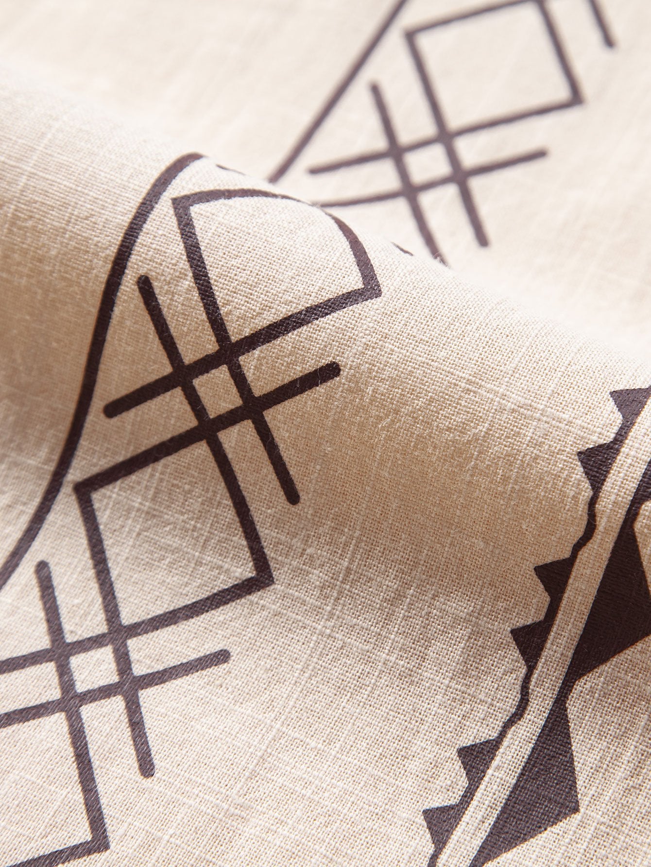 Camisa Geometric estampado de lino Look