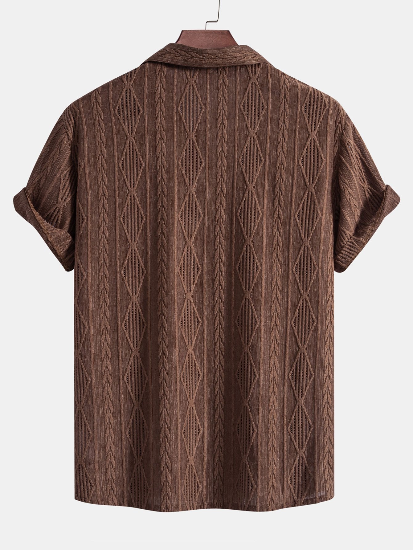 Camisa Geometric Jacquard Eyelet Cuban