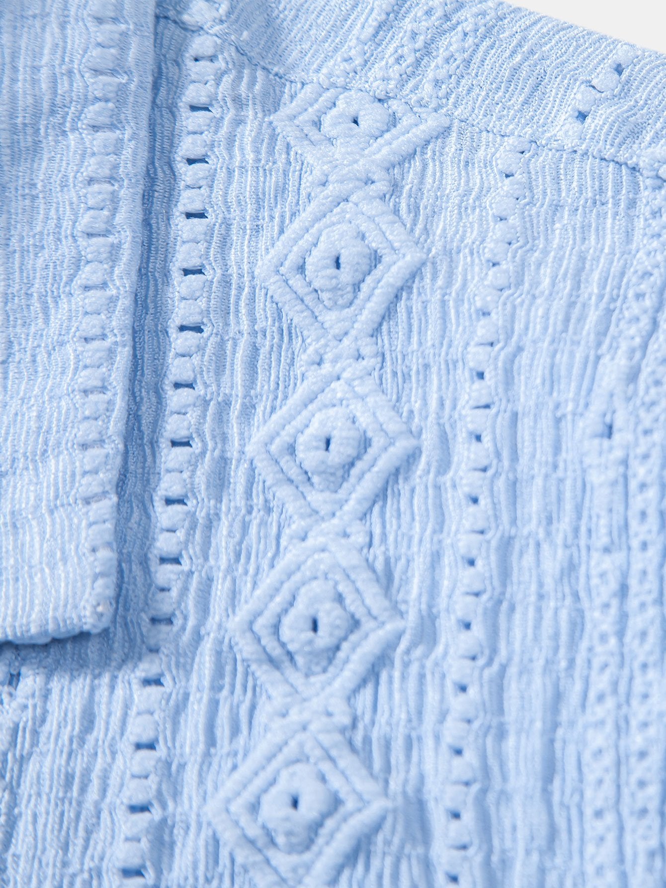 Camisa Geometric Jacquard Textured Cuban