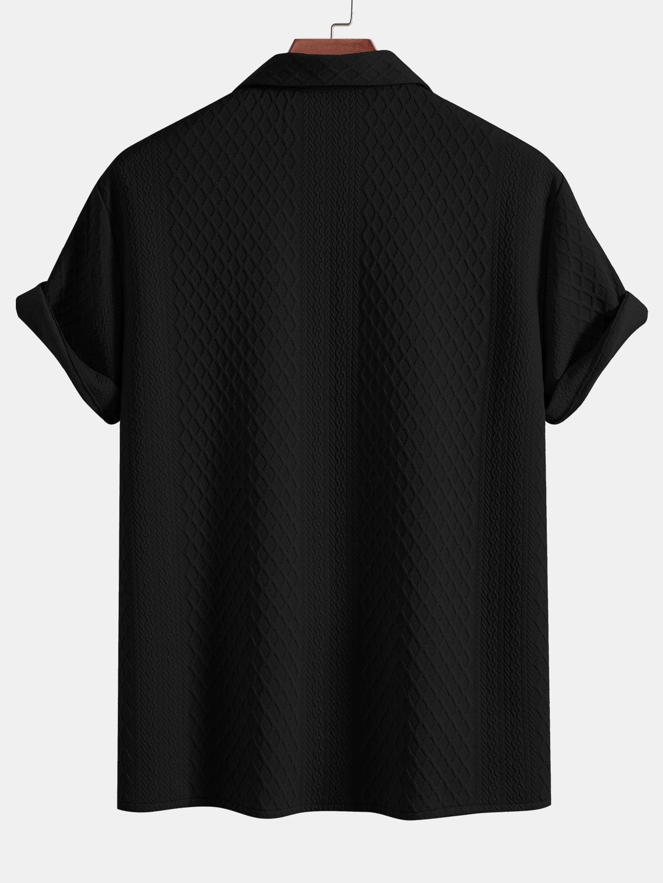 Camisa Rhombus Geometric Jacquard Textured Cuban