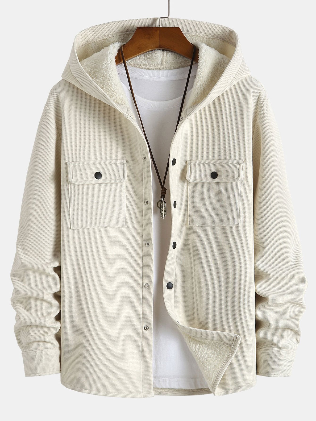 Camisa Waffle Hooded Fleece Lined