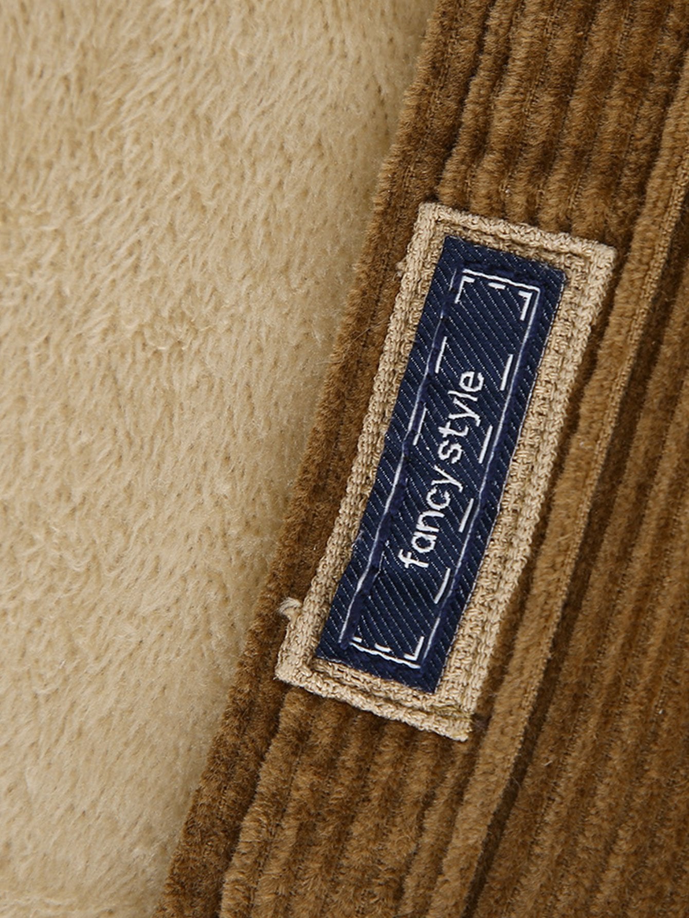 Camisa Fleece Lined de algodón Corduroy Button Up