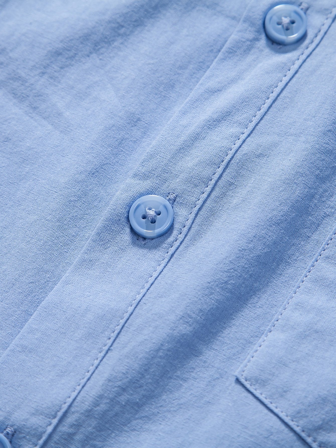 Camisa de manga larga de lino Look Henley Collar