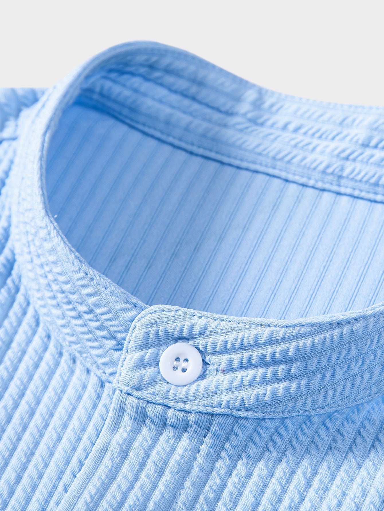 Camisa Muscle Fit Ribbed Stand Collar