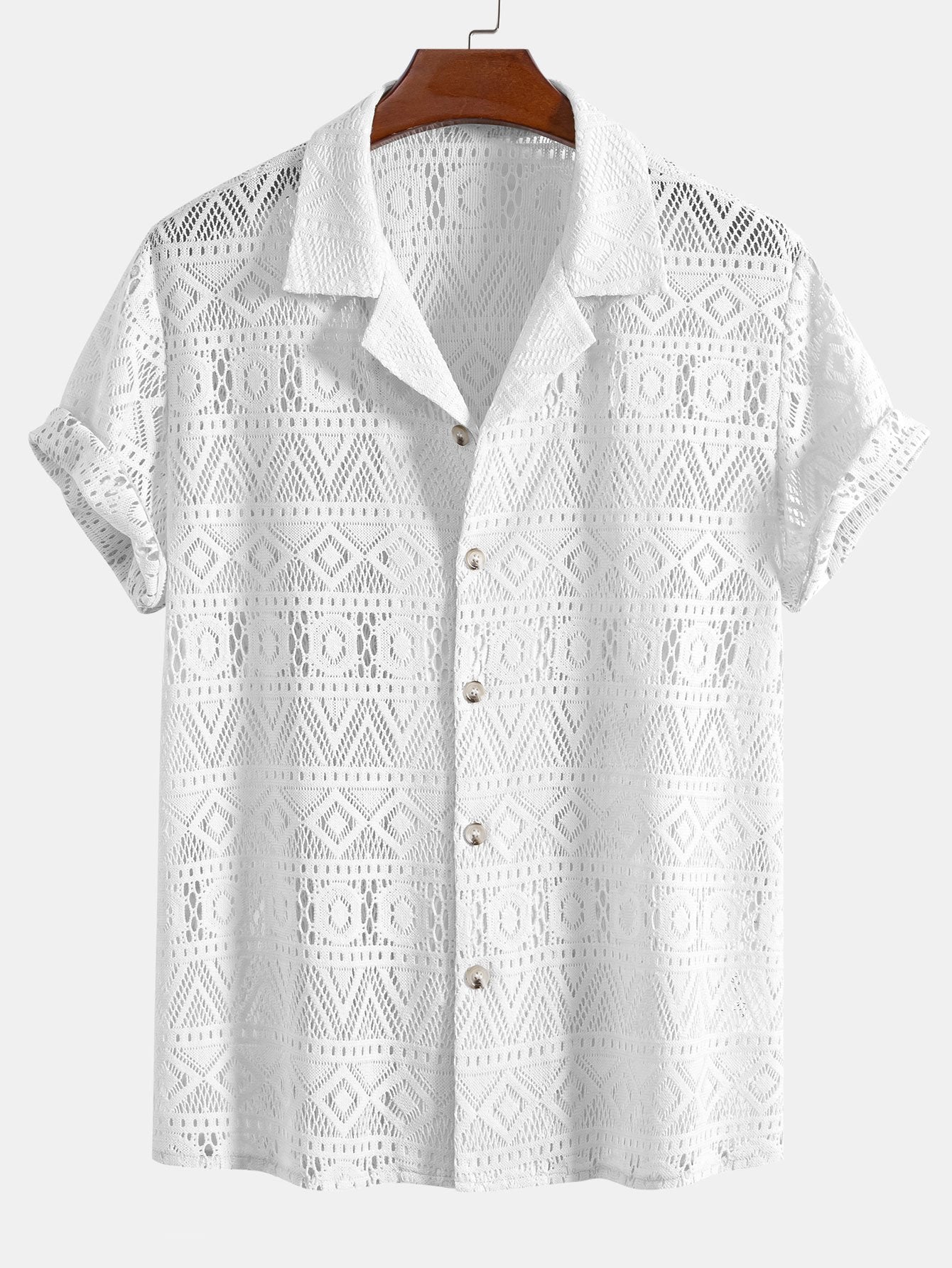 Camisa de manga corta Geometry Textured Cuban