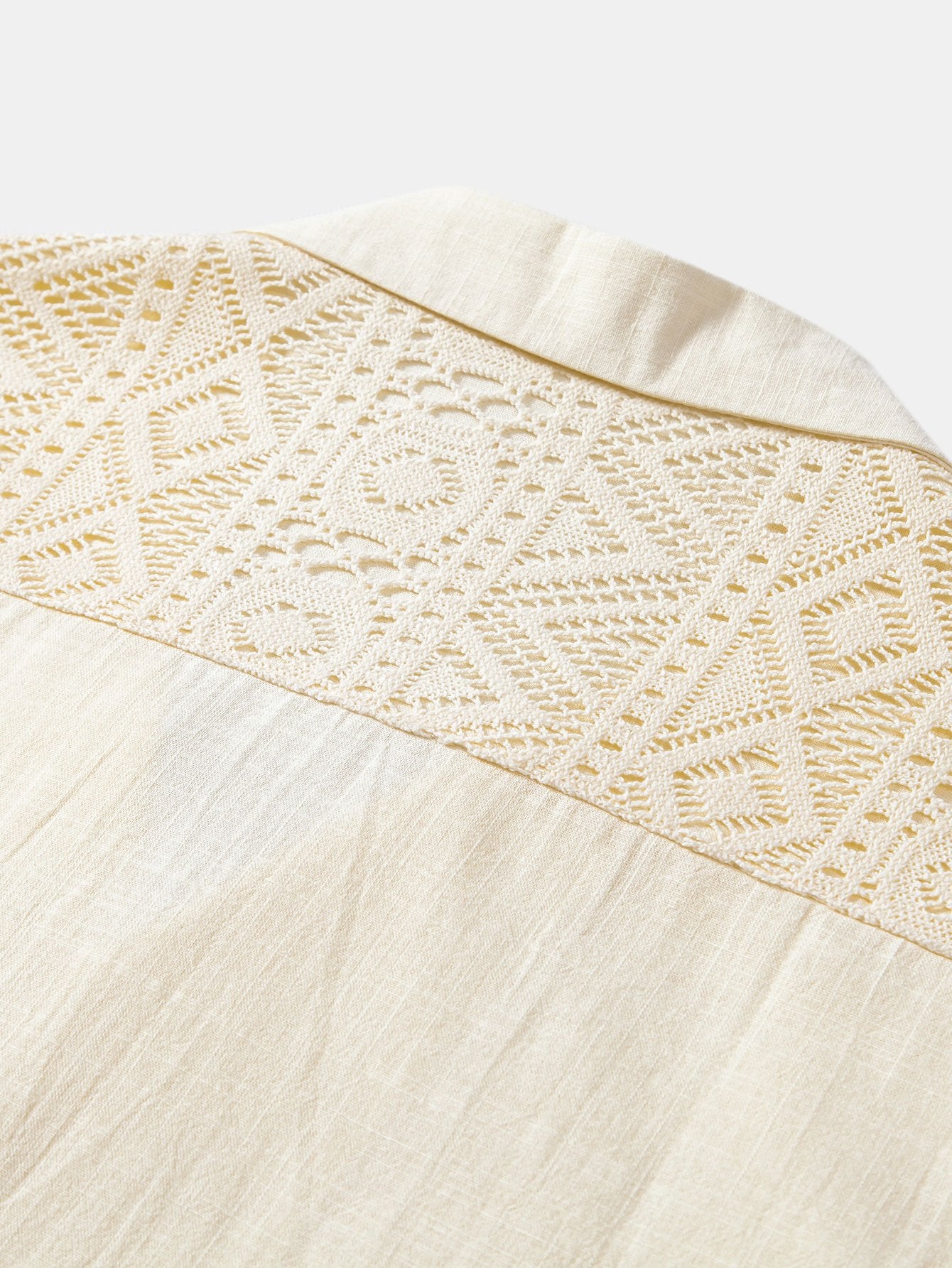 Camisa Geometric Textured Patchpara trabajo Cuban