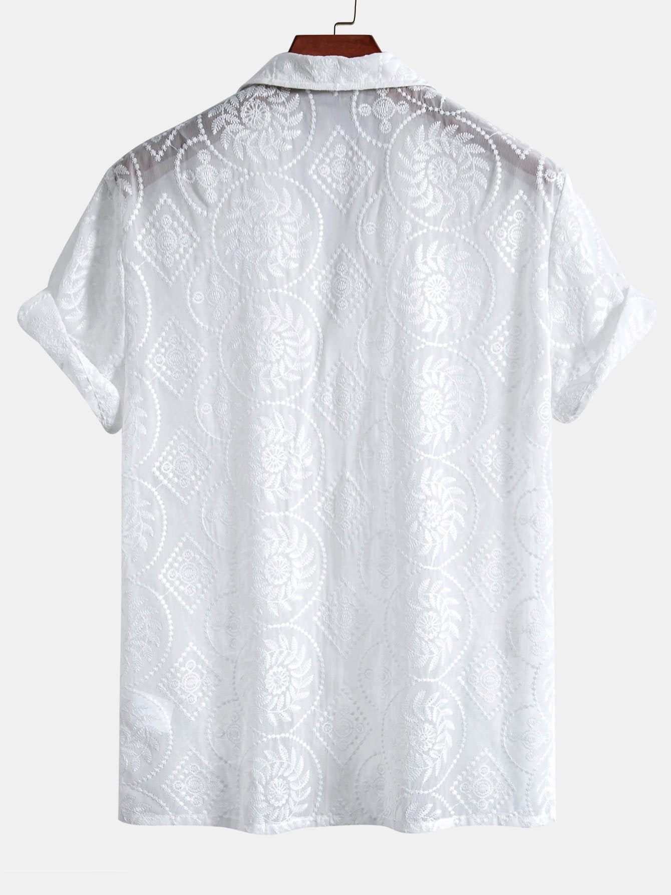 Camisa Embroidered floral Cuban