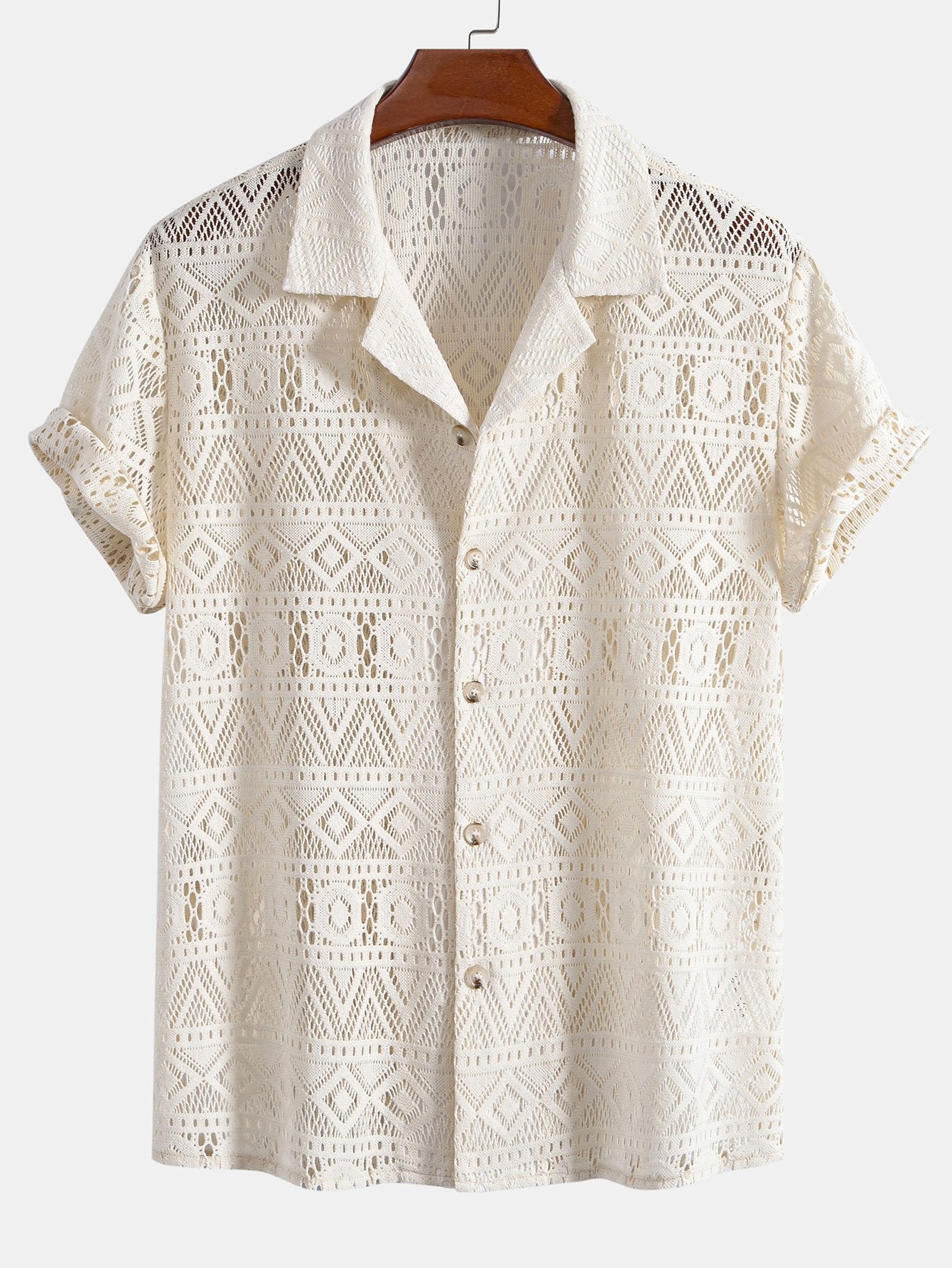 Camisa de manga corta Geometry Textured Cuban