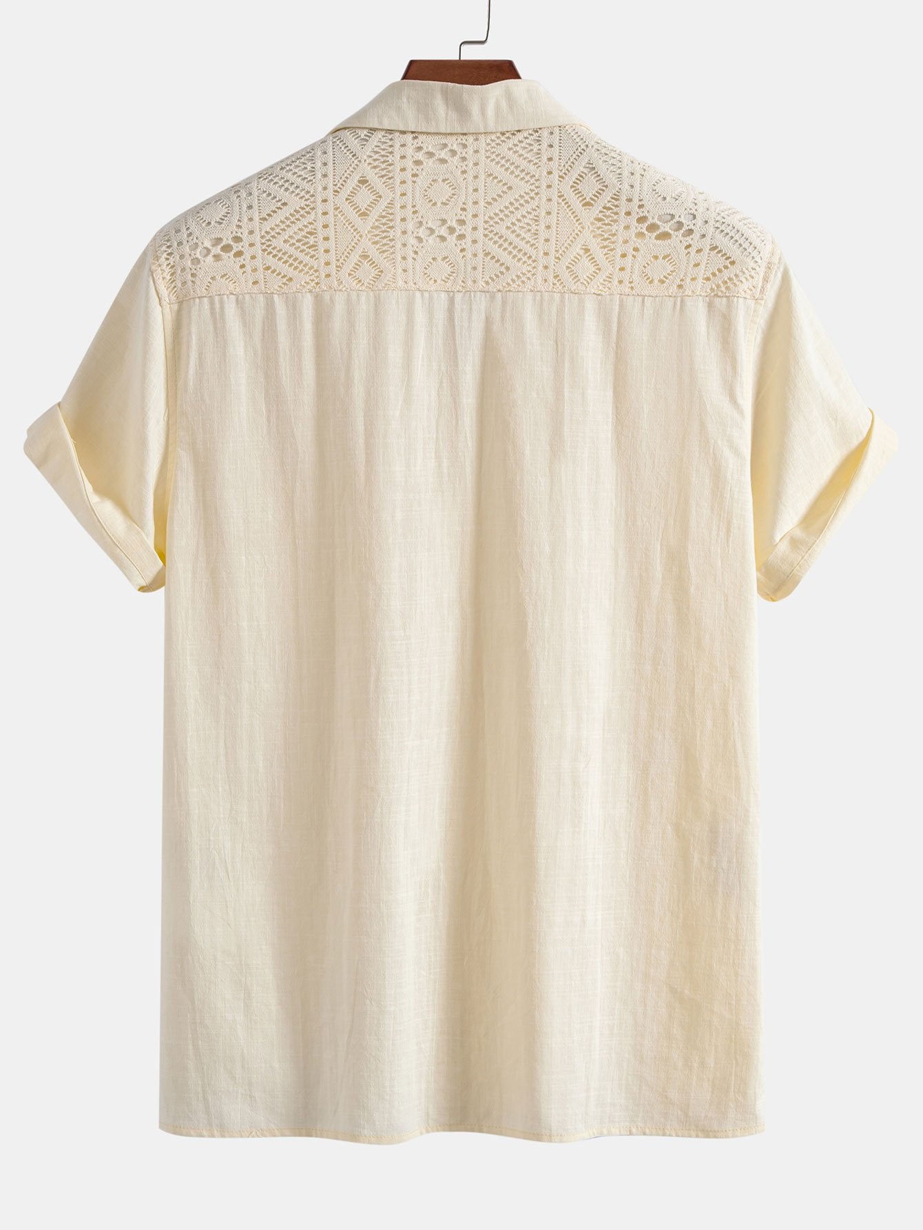 Camisa Geometric Textured Patchpara trabajo Cuban