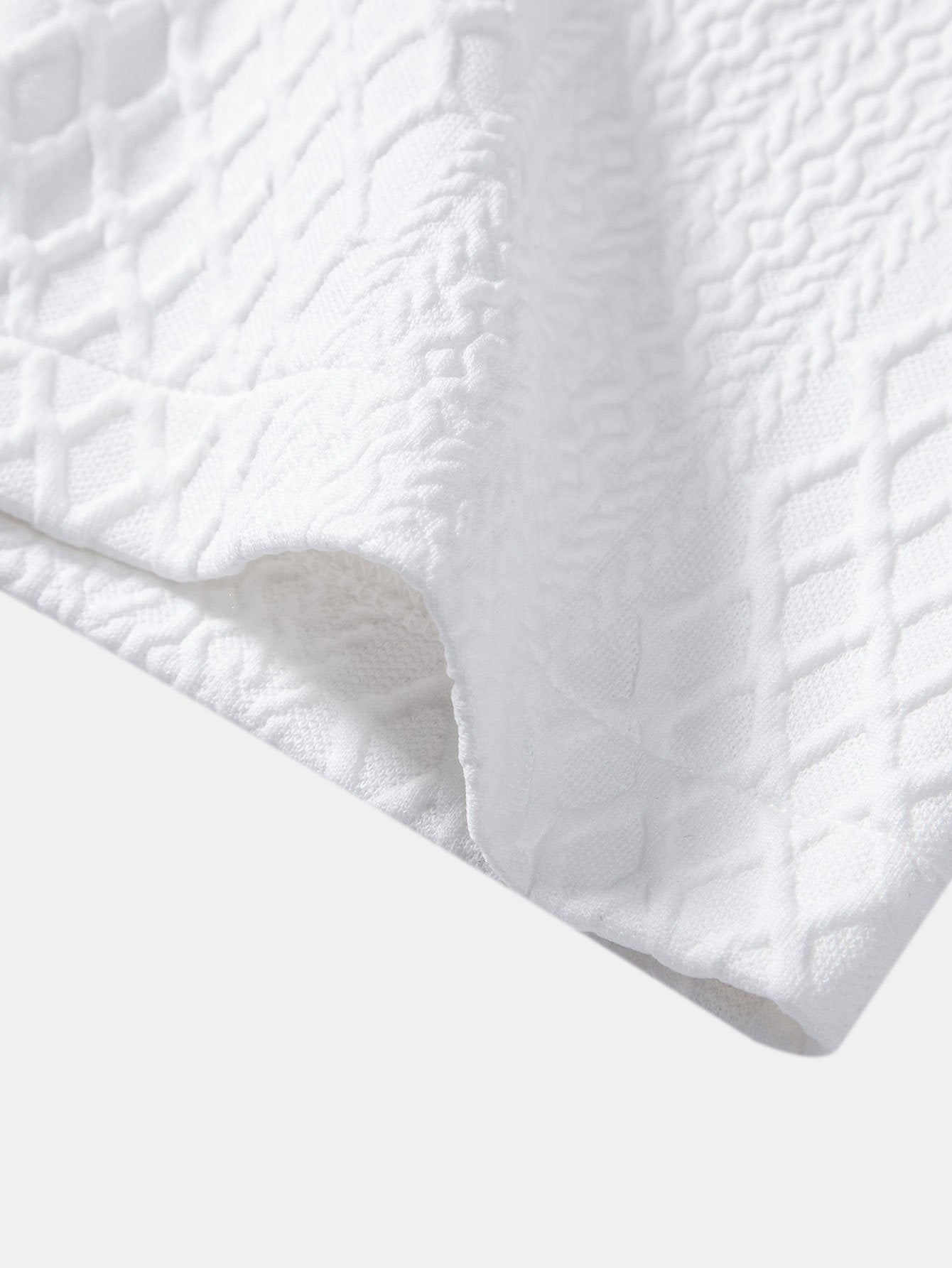Camisa Rhombus Geometric Jacquard Textured Cuban