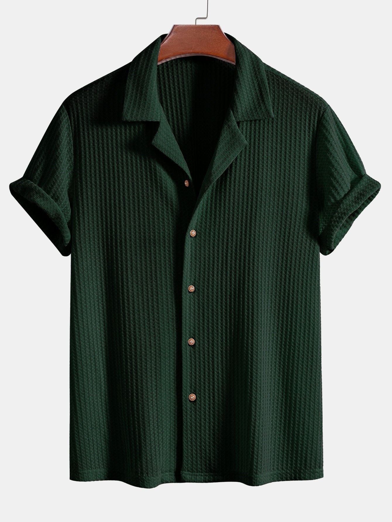 Camisa de manga corta tejidoted Waffle Cuban