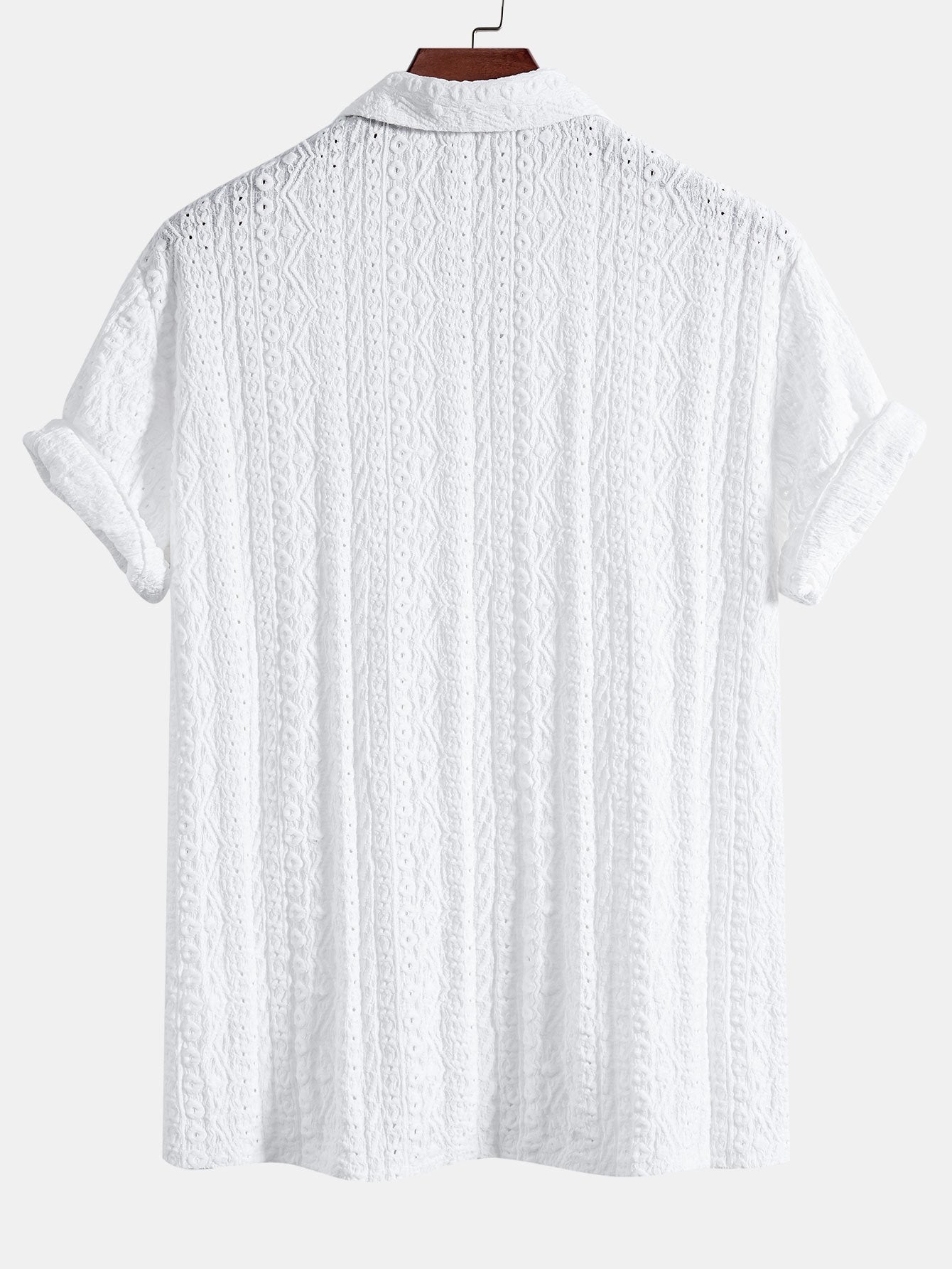 Camisa Geometric Jacquard Textured Cuban
