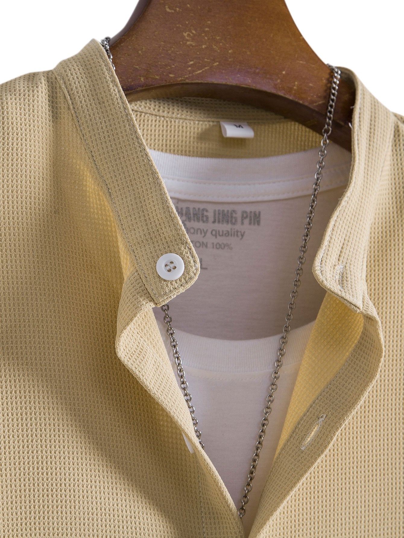 Camisa Waffle Stand Collar