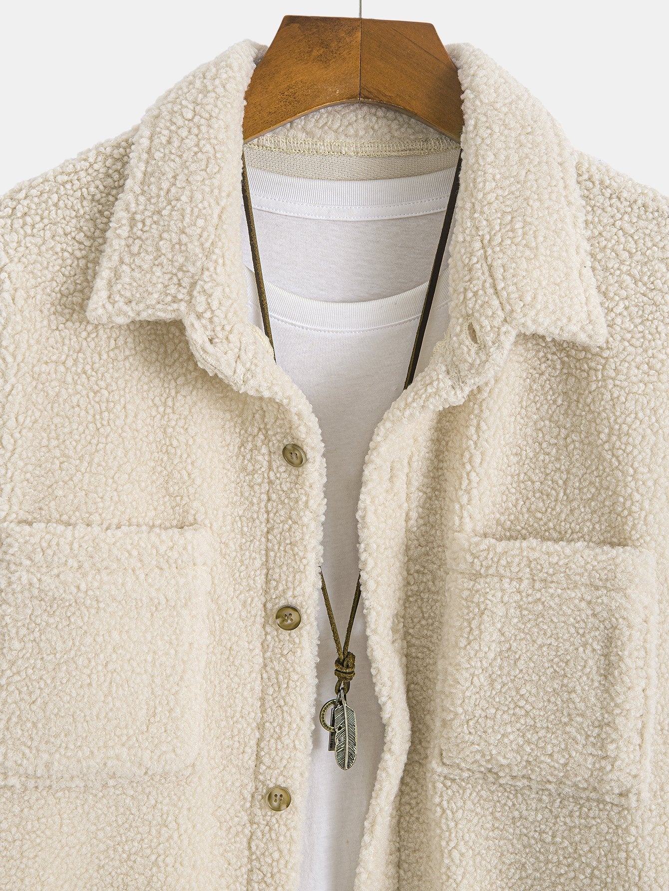 Camisa Teddy Fleece Button Up