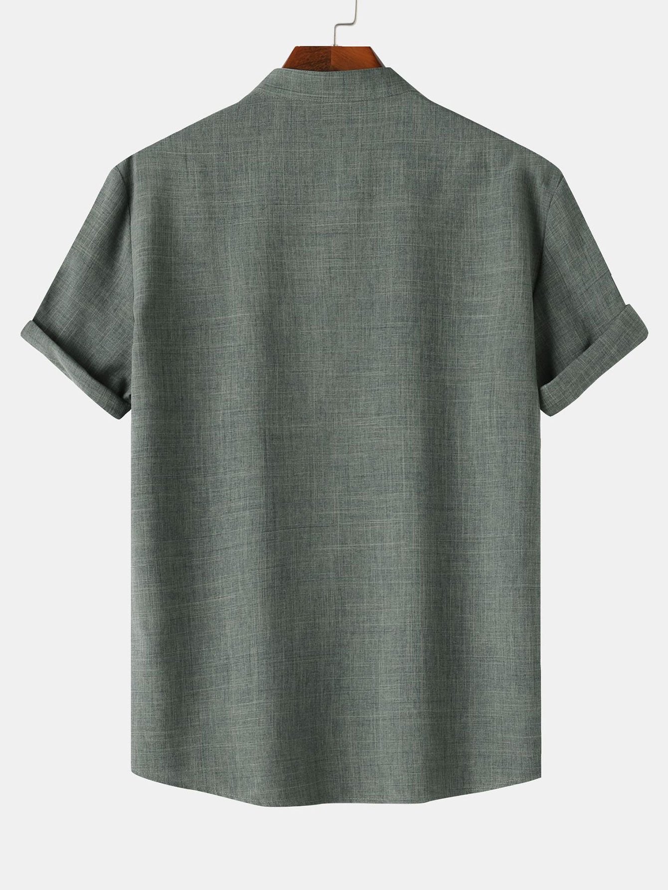 Camisa de manga corta de lino Look Henley