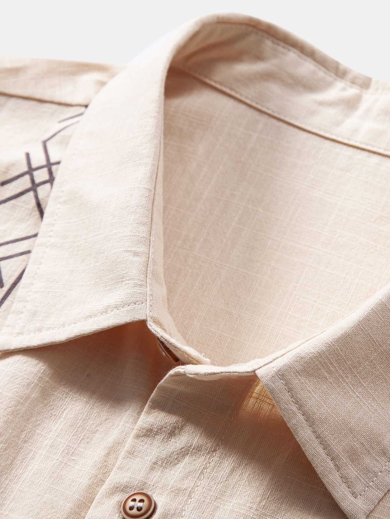 Camisa Geometric estampado de lino Look