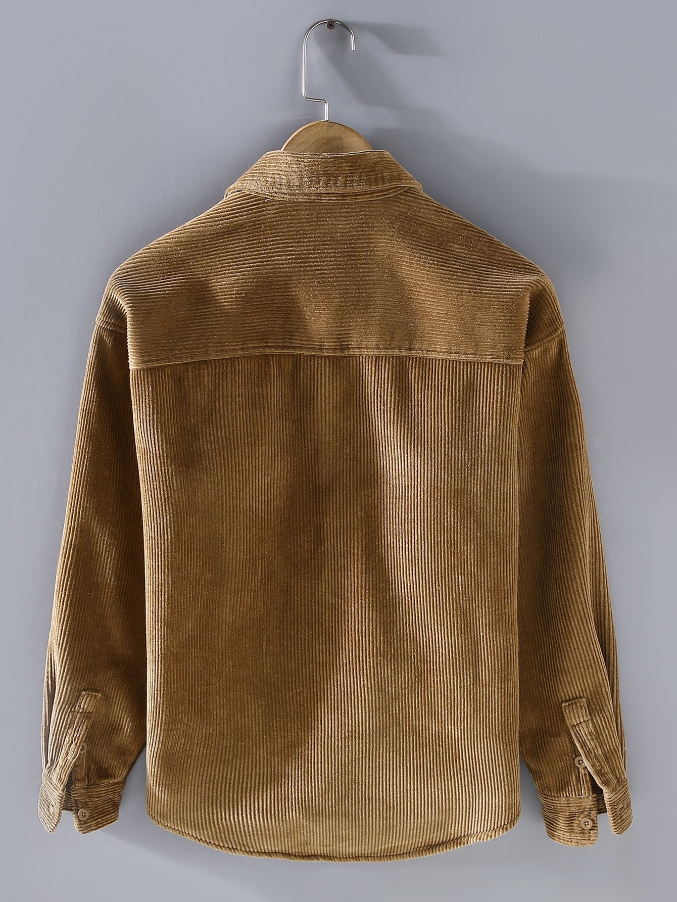 Camisa Fleece Lined de algodón Corduroy Button Up