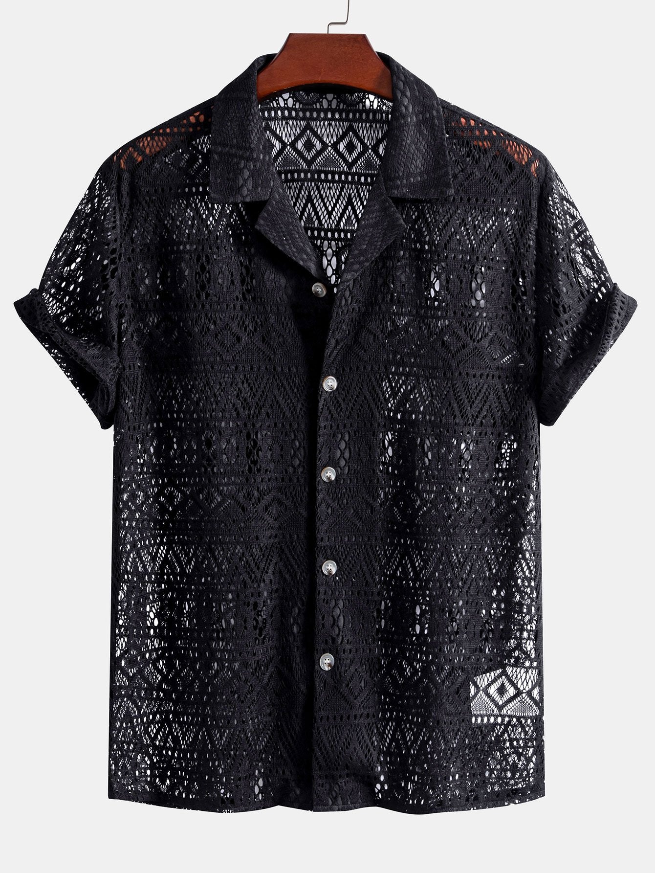 Camisa de manga corta Geometry Textured Cuban