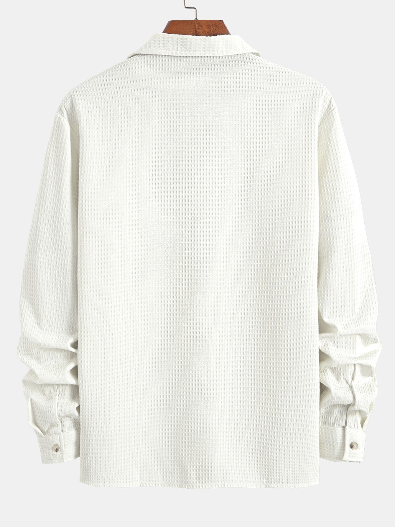 Camisa de manga larga Waffle Cuban Collar