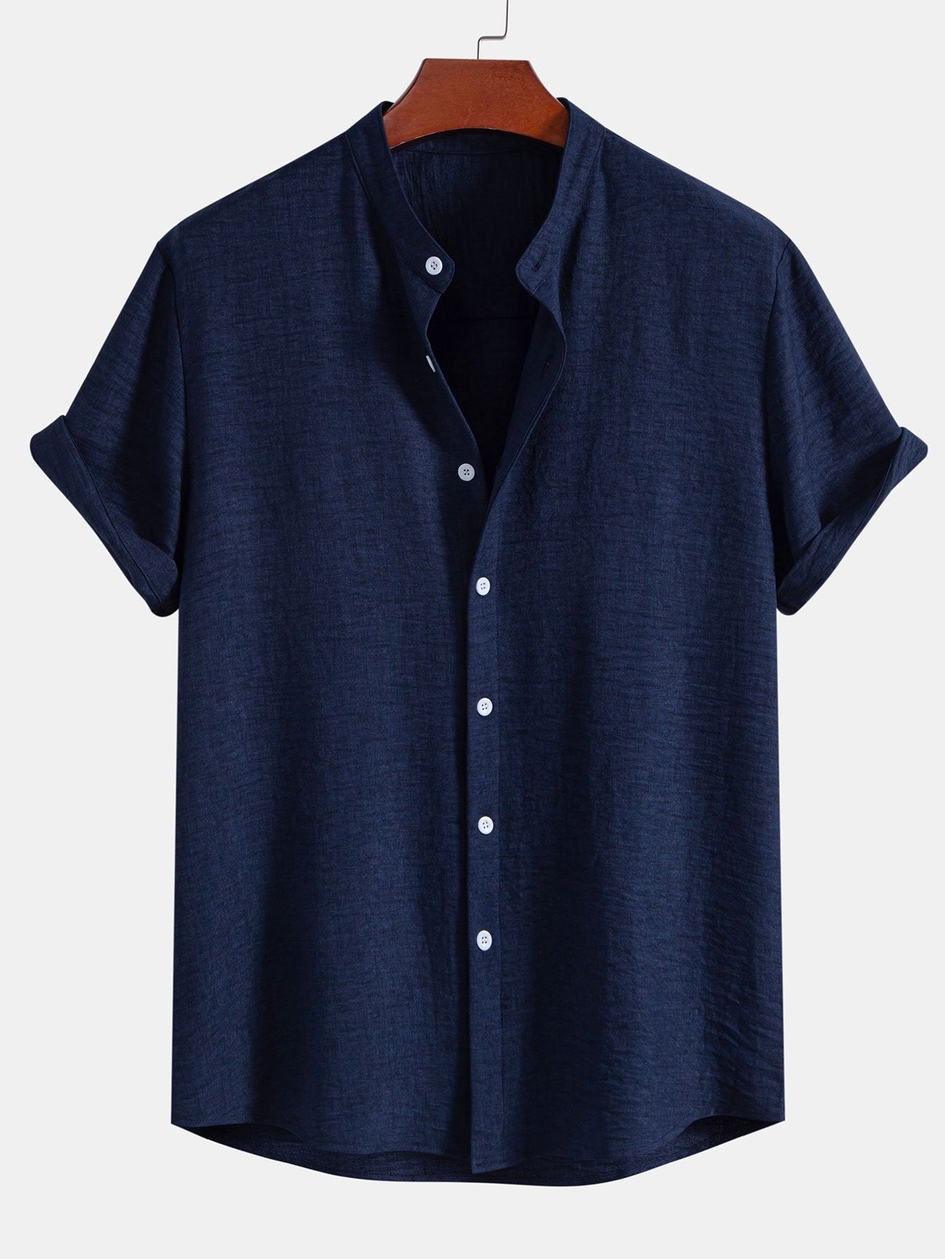 Camisa Stand Collar Textured