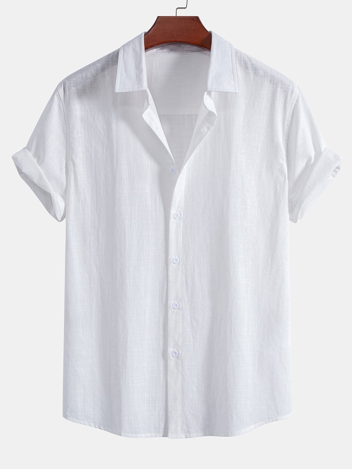 Camisa de lino Look de algodón Button Up