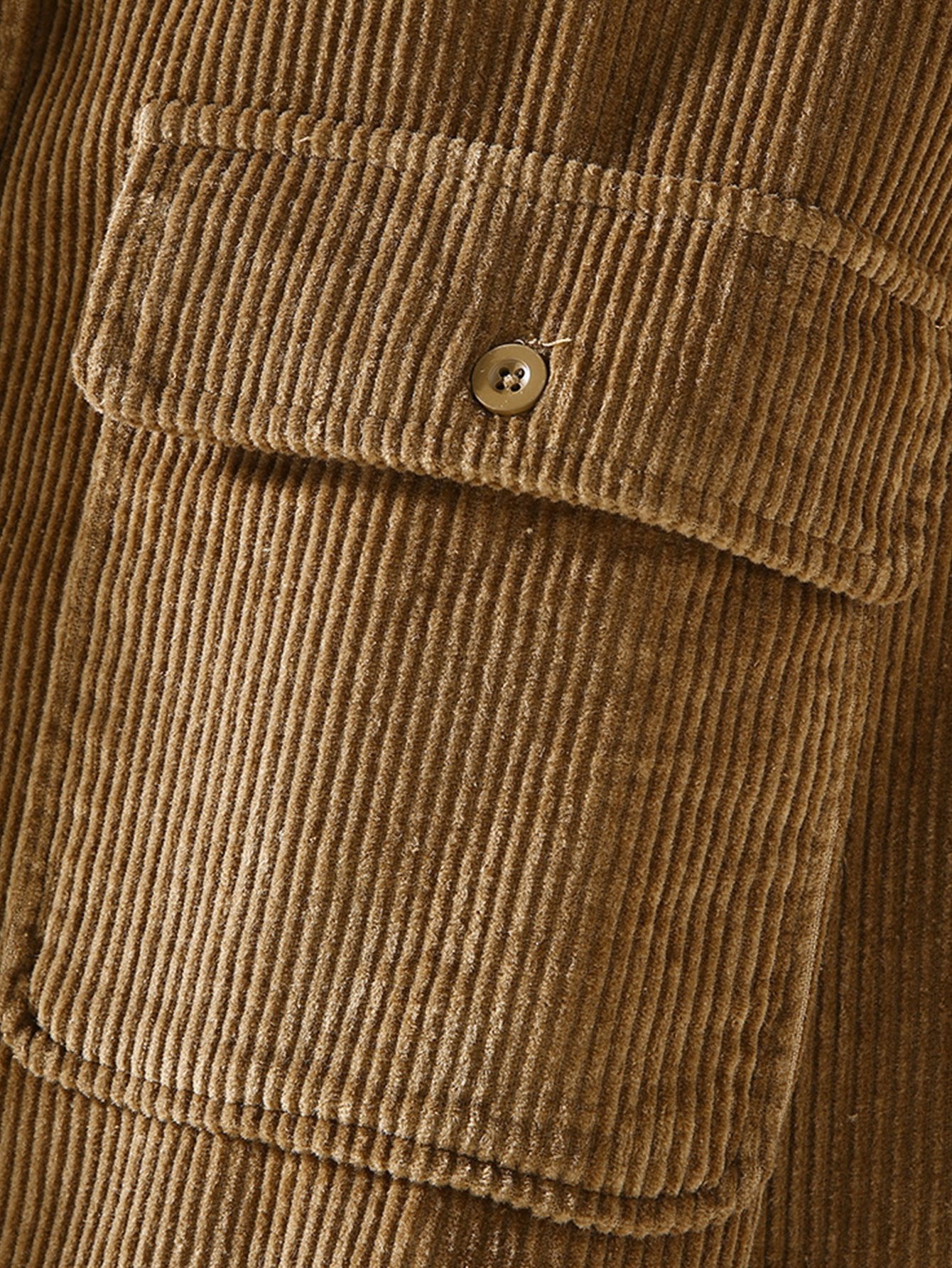 Camisa Fleece Lined de algodón Corduroy Button Up