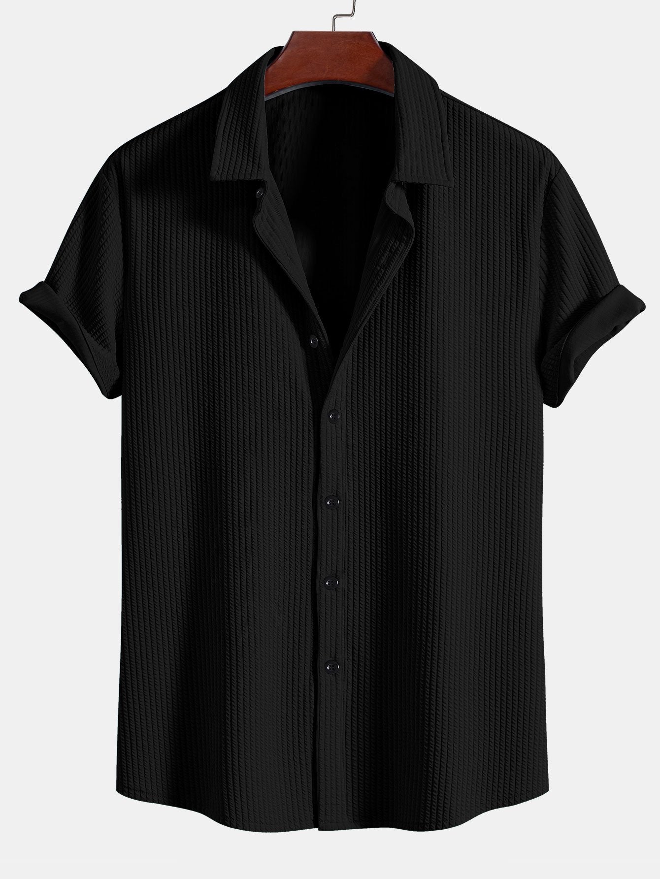 Camisa Muscle Fit Ribbed Button Up