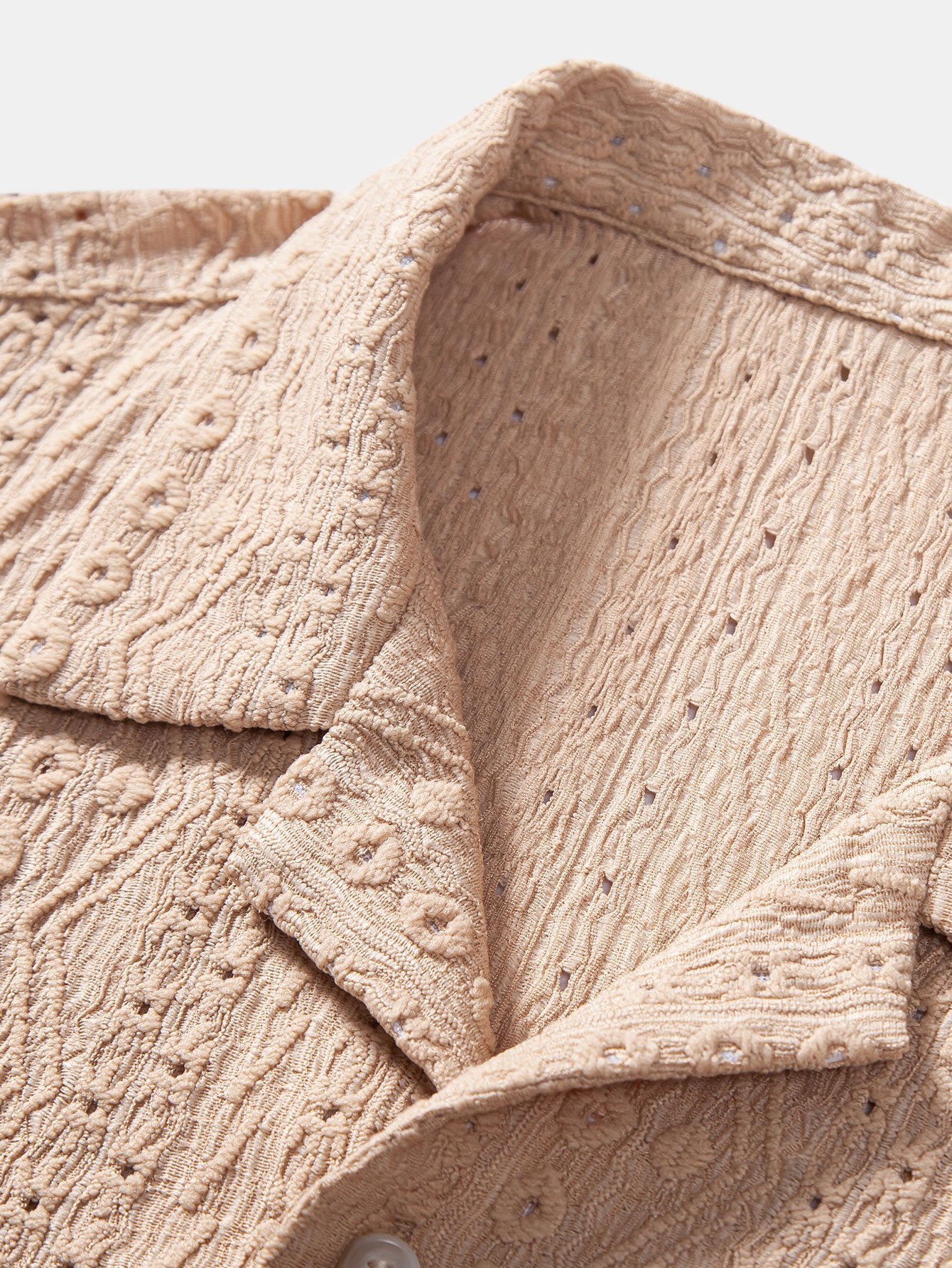Camisa Geometric Jacquard Textured Cuban