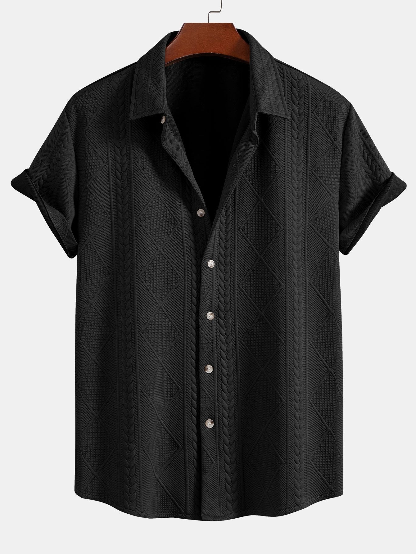 Camisa Geometric Jacquard Button Up