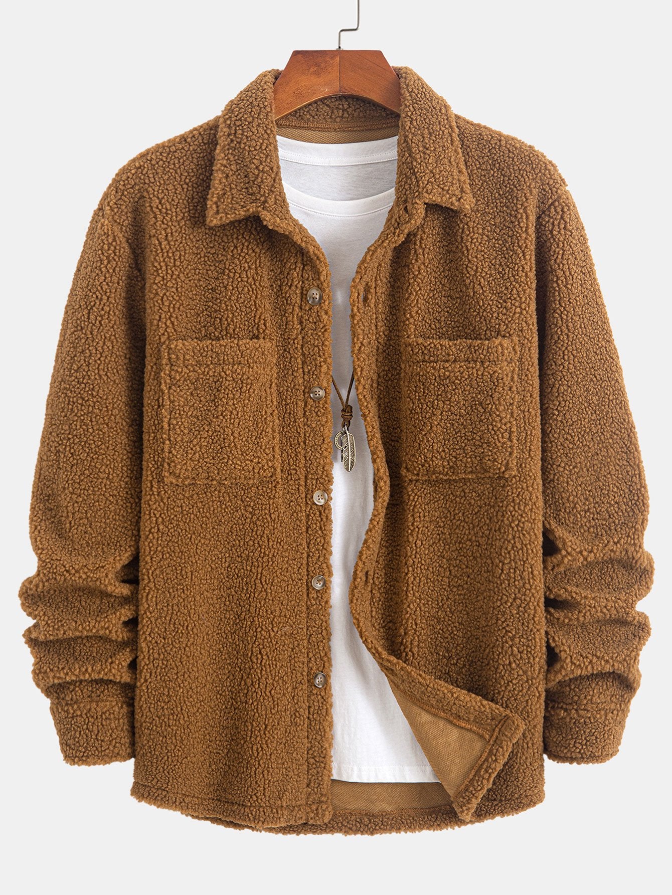 Camisa Teddy Fleece Button Up