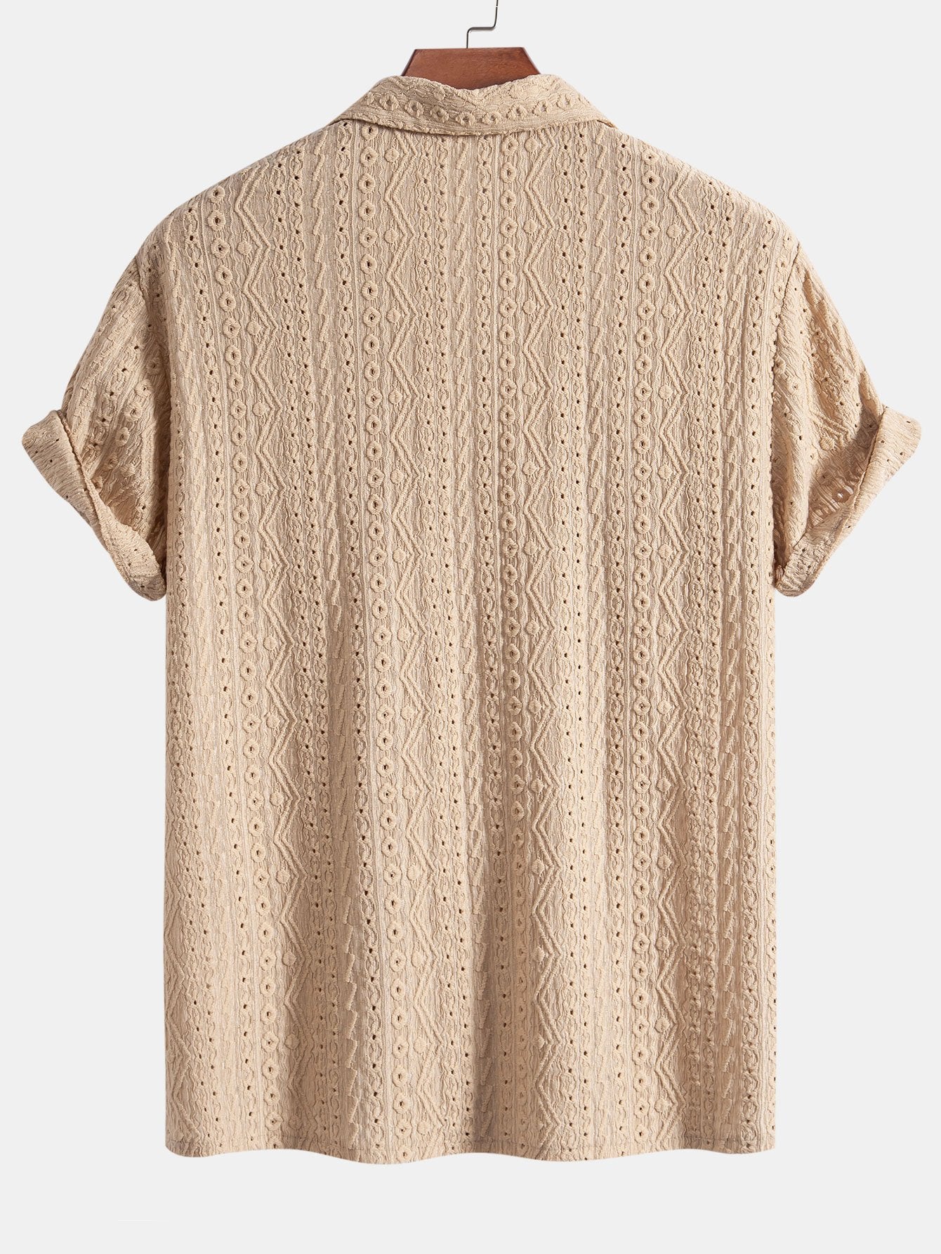 Camisa Geometric Jacquard Textured Cuban