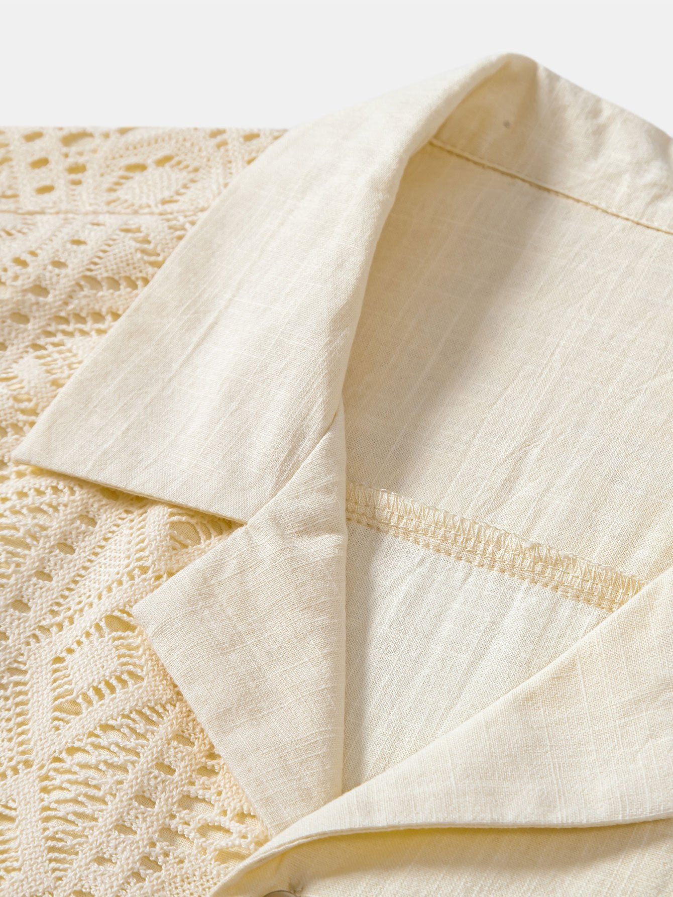 Camisa Geometric Textured Patchpara trabajo Cuban