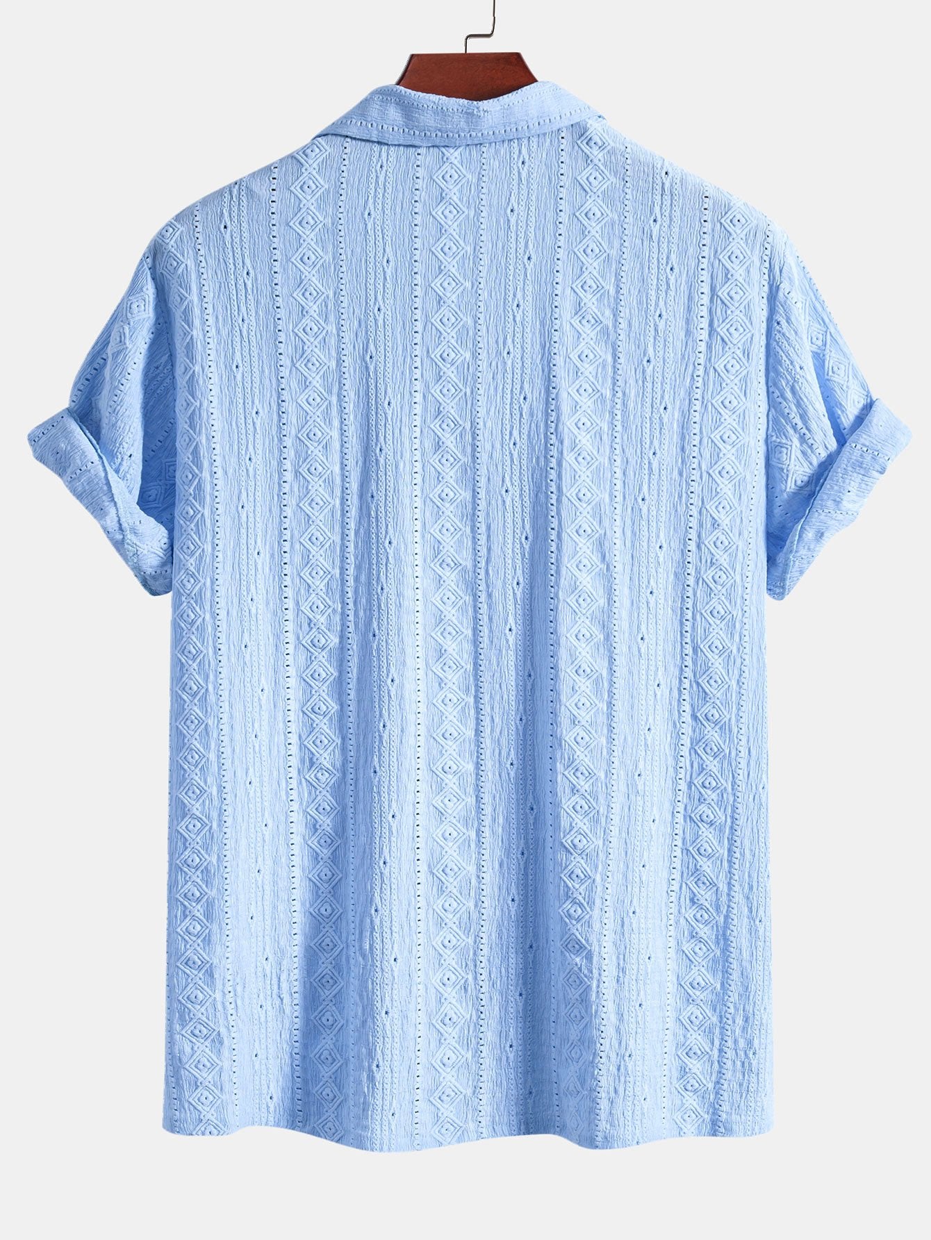Camisa Geometric Jacquard Textured Cuban