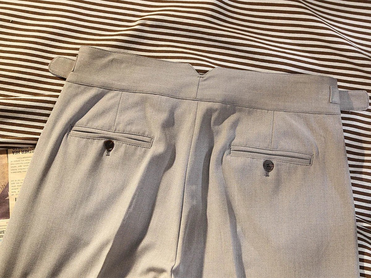 Pantalón Khaki herringbone pattern tapered