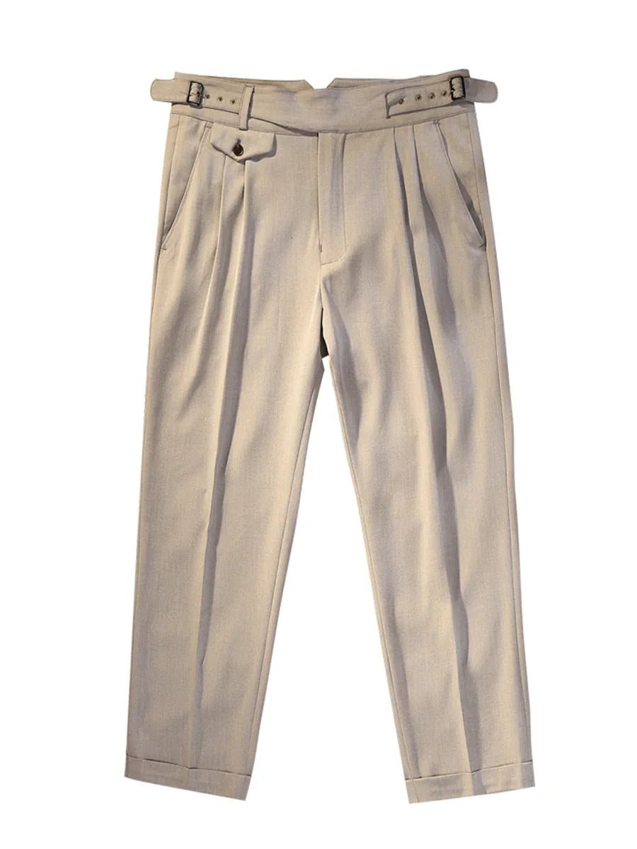 Pantalón Khaki herringbone pattern tapered