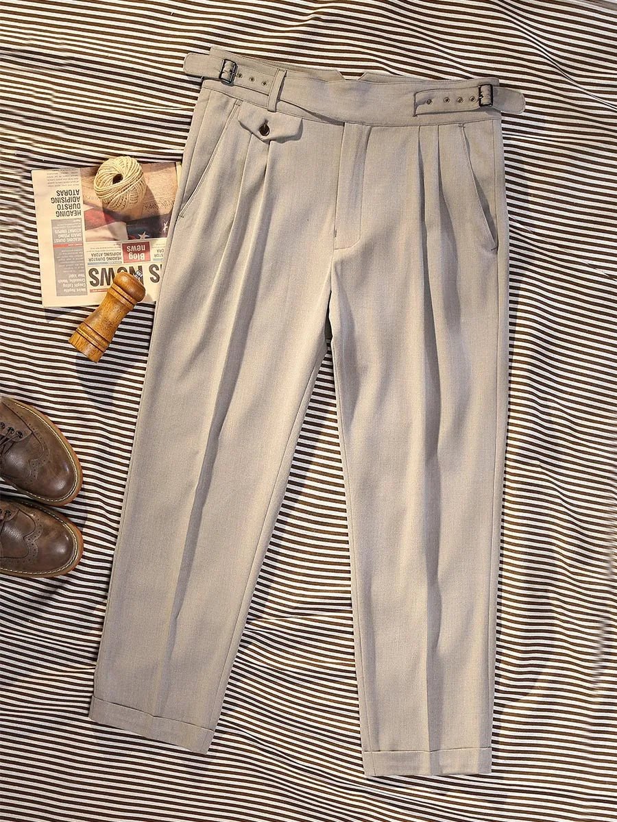 Pantalón Khaki herringbone pattern tapered