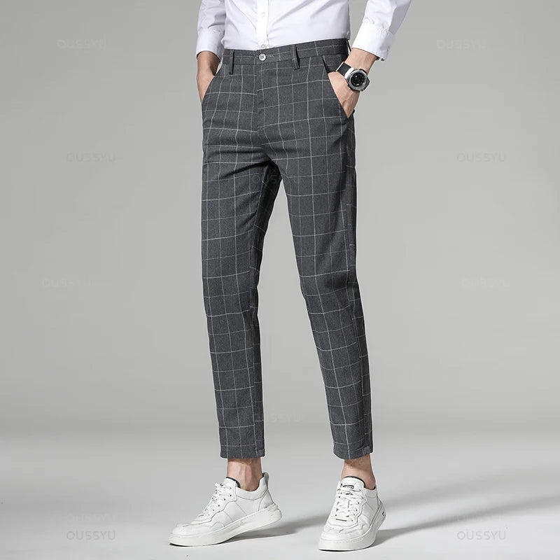 Pantalón Korean formal checked