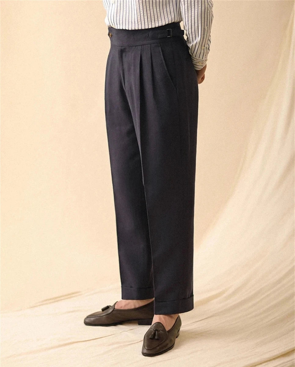 Pantalón de lino straight fit ejecutivo