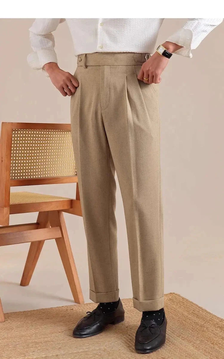 Pantalón de lino straight fit suit