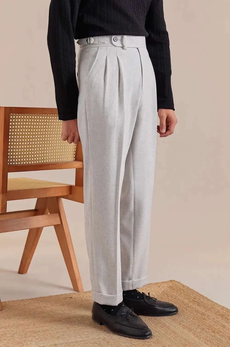 Pantalón de lino straight fit suit